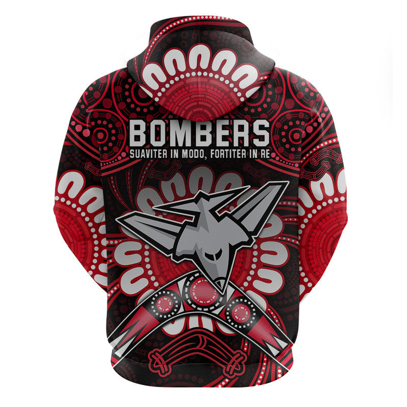 Bombers Football Zip Up And Pullover Hoodie Boomerang Indigenous Dots LT9 - Vibe Hoodie Shop
