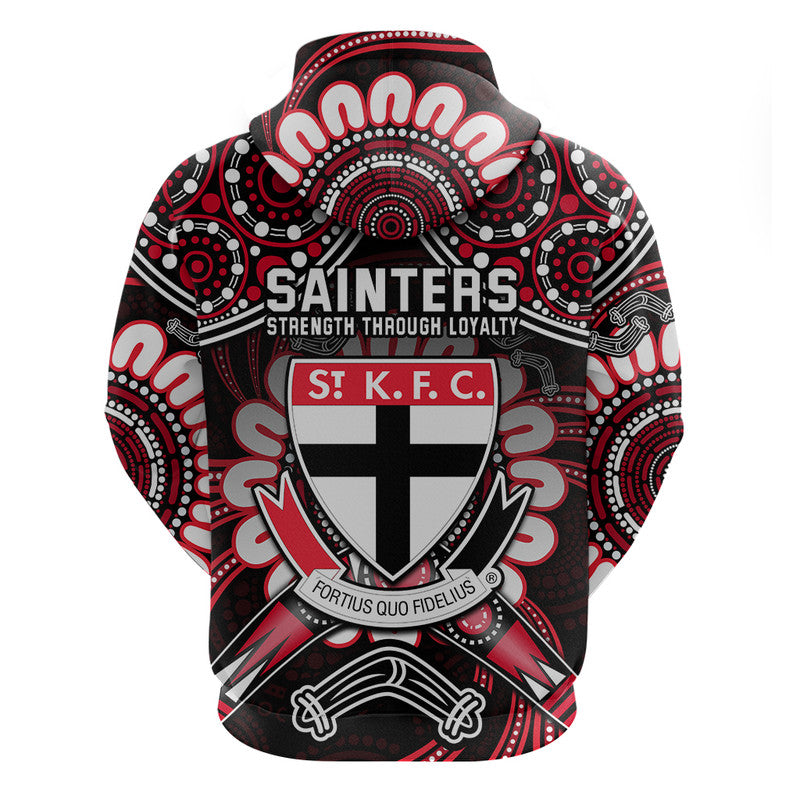 St Kilda Saints Zip Up And Pullover Hoodie Boomerang Indigenous Dots LT9 - Vibe Hoodie Shop