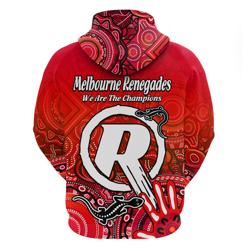 Melbourne Renegades Champions Zip Up And Pullover Hoodie Lizard Indigenous Aboriginal LT9 - Vibe Hoodie Shop