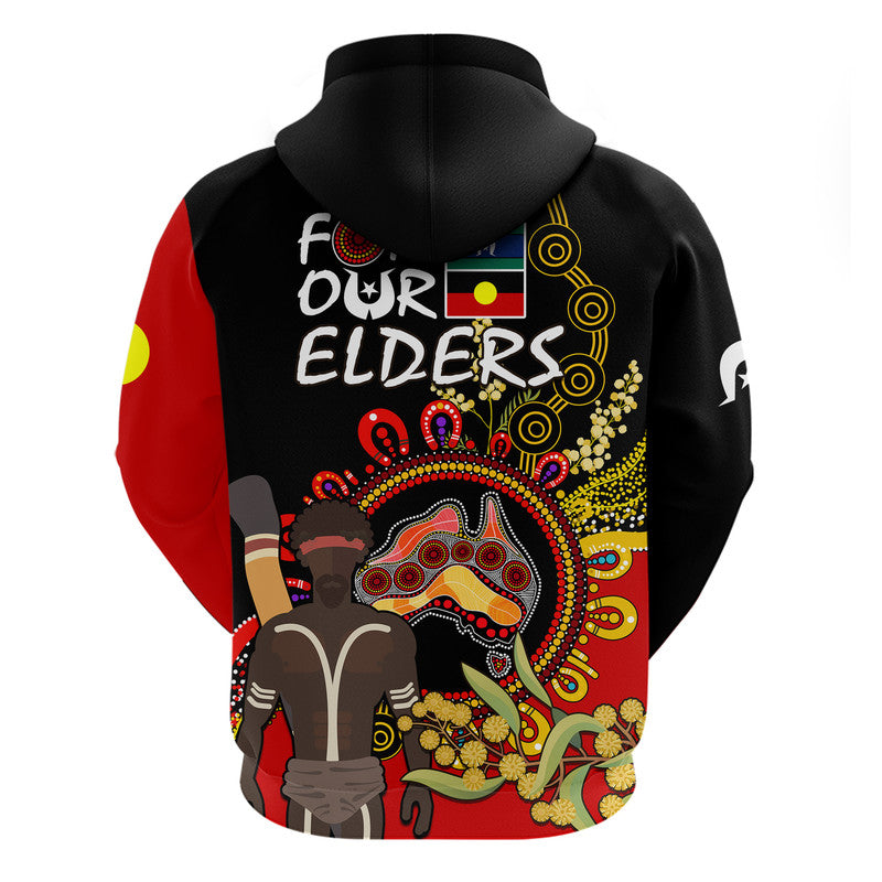NAIDOC 2023 Indigenous Zip Up With Pullover Hoodie Australia Map With Golden Wattle LT9 - Vibe Hoodie Shop