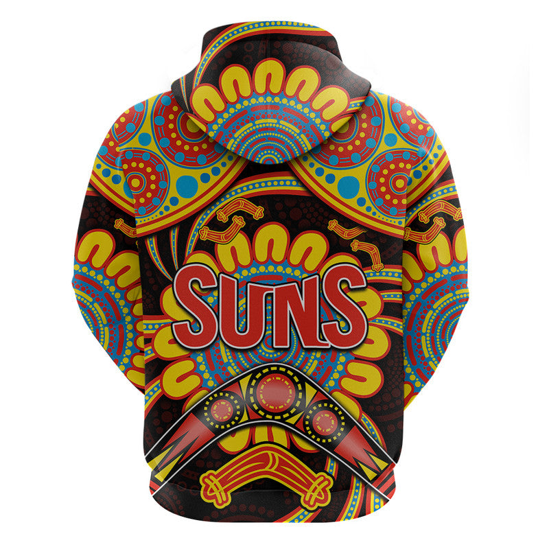 Suns Football Zip Up And Pullover Hoodie Boomerang Indigenous Dots LT9 - Vibe Hoodie Shop