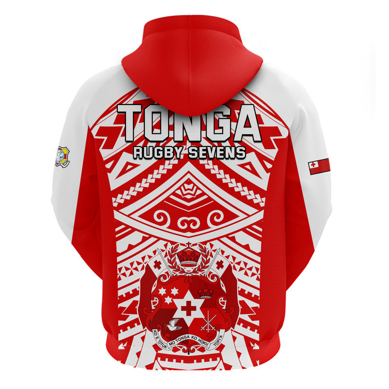 Tonga Rugby Sevens Zip Up And Pullover Hoodie Coat of Arms Tribal Polynesian Pattern LT9 - Vibe Hoodie Shop