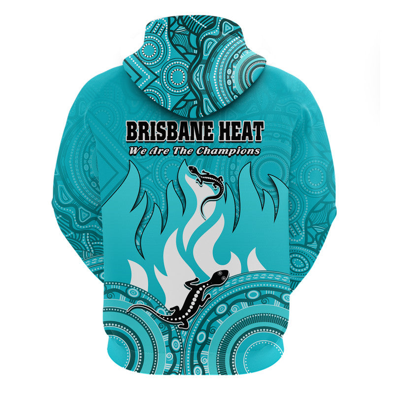 Brisbane Heat Cricket Champions Zip Up And Pullover Hoodie Lizard Indigenous Aboriginal LT9 - Vibe Hoodie Shop