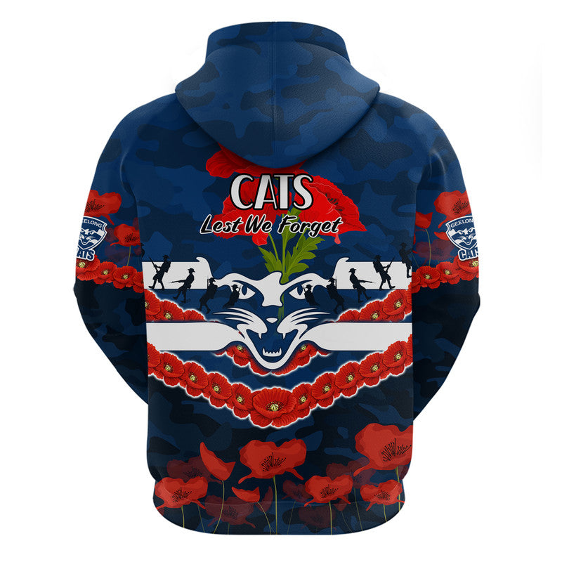 Cats Football ANZAC Zip Up And Pullover Hoodie Lest We Forget LT9 - Vibe Hoodie Shop