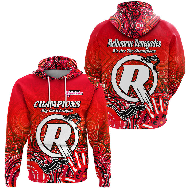 Melbourne Renegades Champions Zip Up And Pullover Hoodie Lizard Indigenous Aboriginal LT9 - Vibe Hoodie Shop