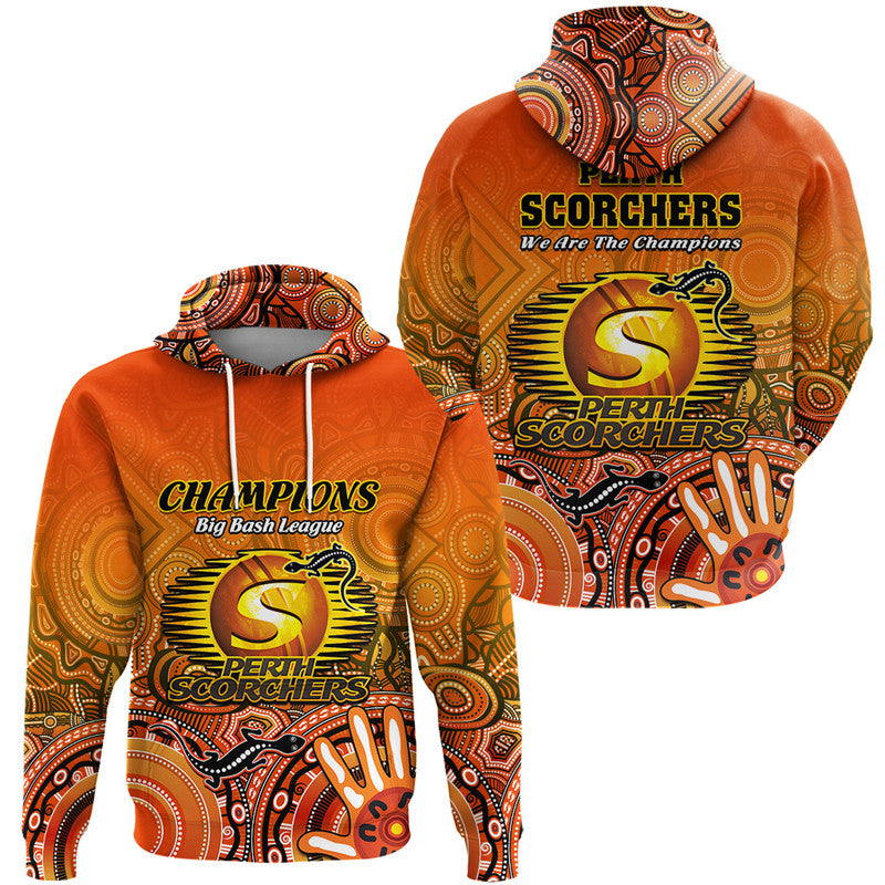 Perth Scorchers Champions Zip Up And Pullover Hoodie Lizard Indigenous Aboriginal LT9 - Vibe Hoodie Shop