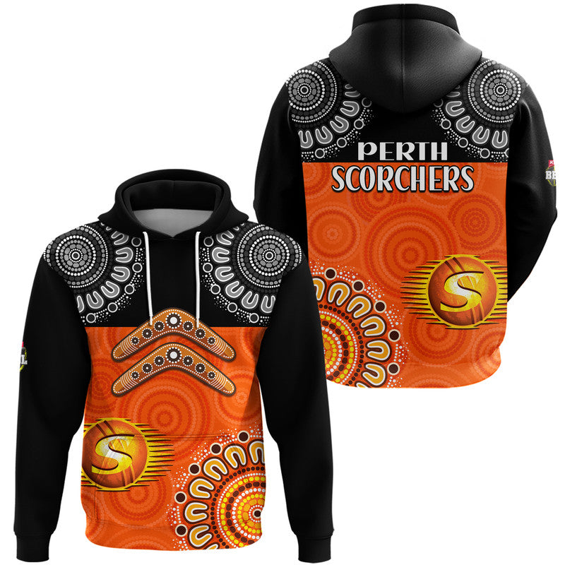Perth Scorchers Cricket Zip Up And Pullover Hoodie Aboriginal Double Boomerang LT9 - Vibe Hoodie Shop