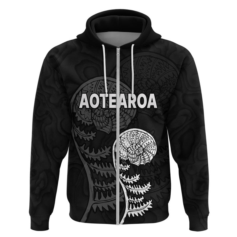 (Custom Personalised) Aotearoa Silver Fern Zip Up And Pullover Hoodie LT9 - Vibe Hoodie Shop