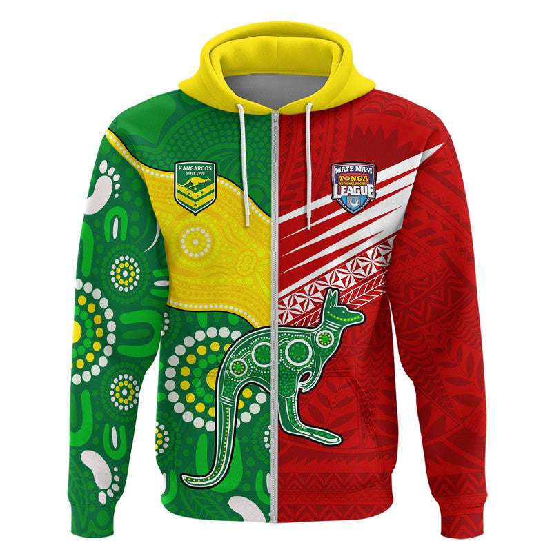 (Custom Personalised) Australia Kangaroos and Mate Maa Tonga Zip Up And Pullover Hoodie No2 LT9 - Vibe Hoodie Shop