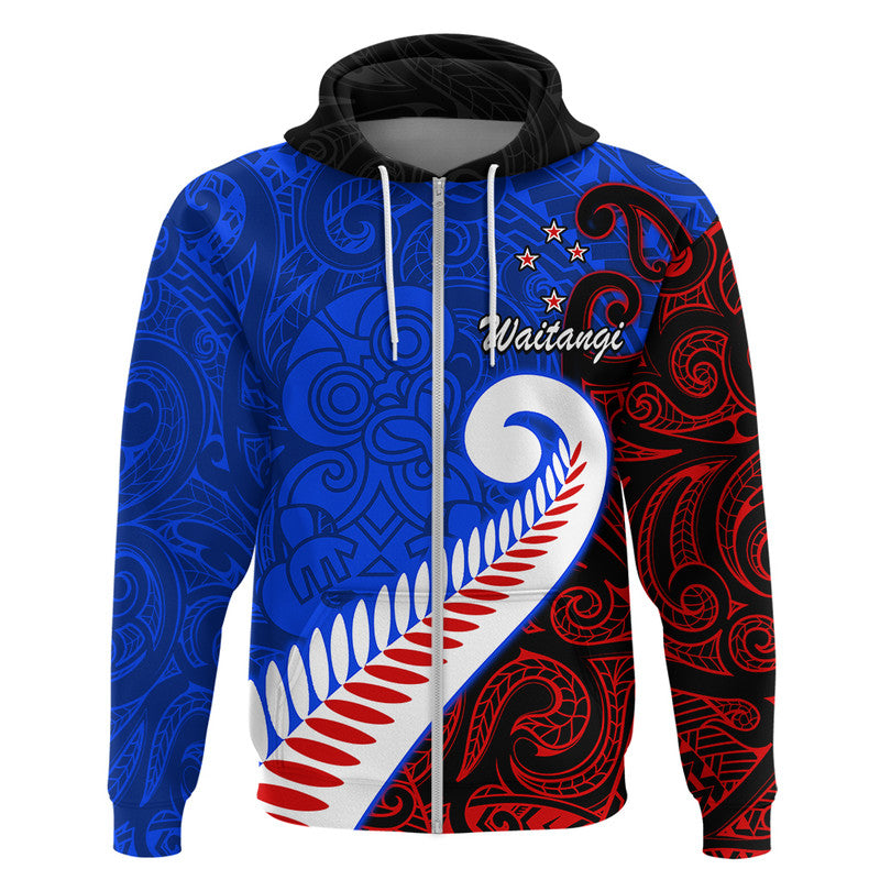 Waitangi Day Zip Up And Pullover Hoodie Aotearoa Hei Tiki Silver Fern LT9 - Vibe Hoodie Shop