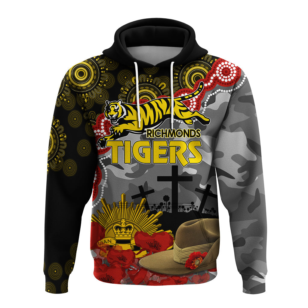 Tigers Football ANZAC 2023 Hoodie Aboriginal Mix Slouch Hat LT7 - Vibe Hoodie Shop