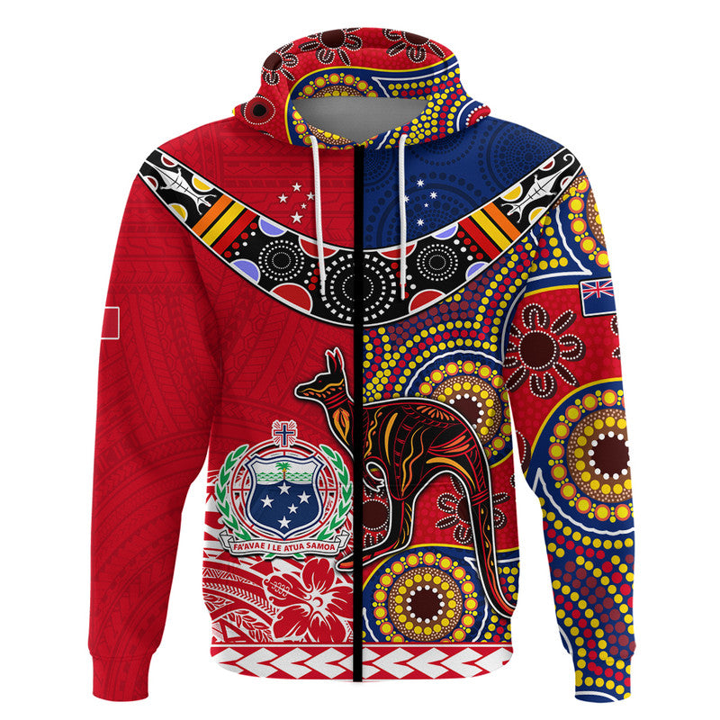 (Custom Personalised) Australia Aboriginal and Samoa Polynesian Zip Up And Pullover Hoodie Boomerang LT9 - Vibe Hoodie Shop