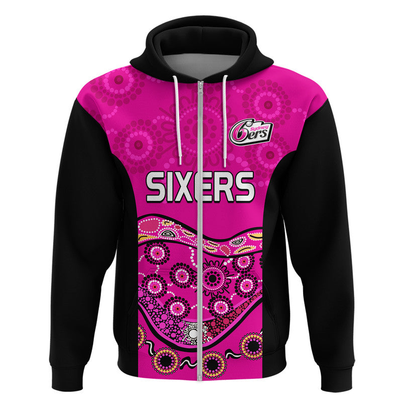 (Custom Personalised) Sixers Cricket Zip Up And Pullover Hoodie Sydney Aboriginal LT9 - Vibe Hoodie Shop