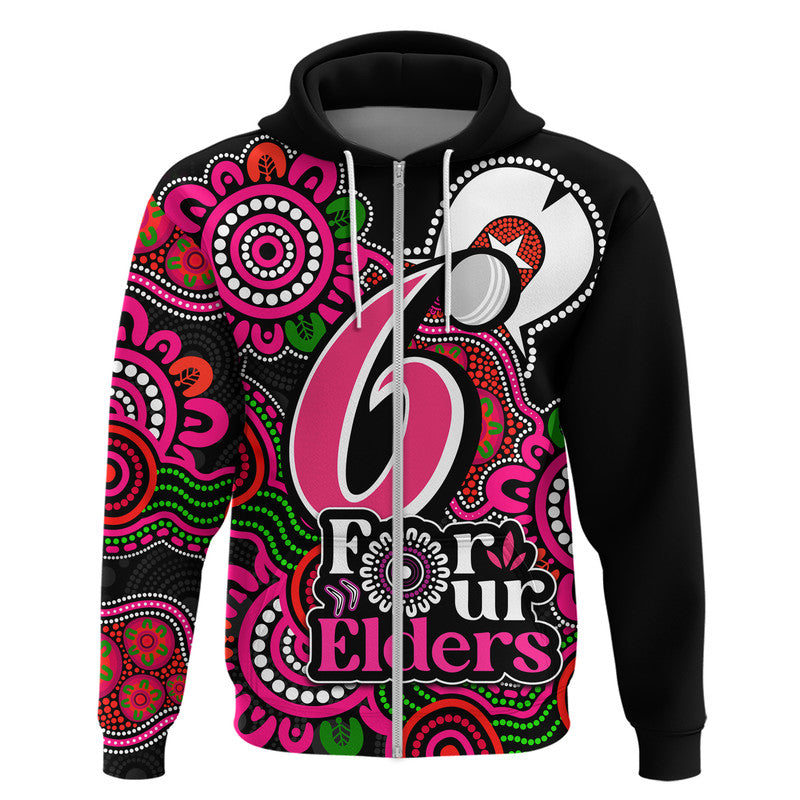 (Custom Personalised) Sydney Sixers Cricket Zip Up And Pullover Hoodie NAIDOC Torres Strait For Our Elders LT9 - Vibe Hoodie Shop