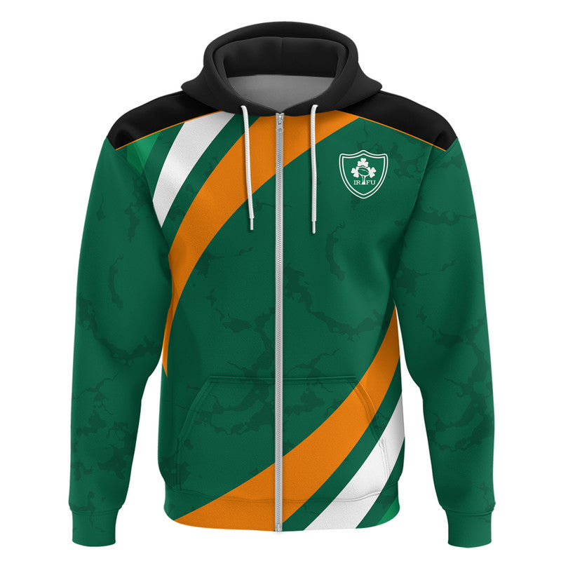 (Custom Text And Number) Irish Rugby Sevens IRFU Zip Up And Pullover Hoodie Sporty Style LT9 - Vibe Hoodie Shop