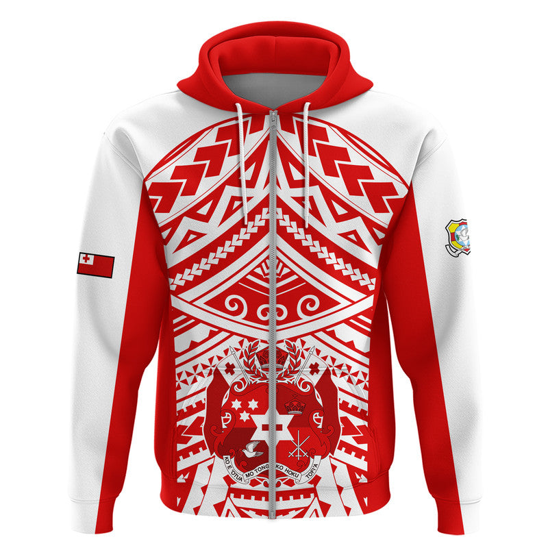 Tonga Rugby Sevens Zip Up And Pullover Hoodie Coat of Arms Tribal Polynesian Pattern LT9 - Vibe Hoodie Shop