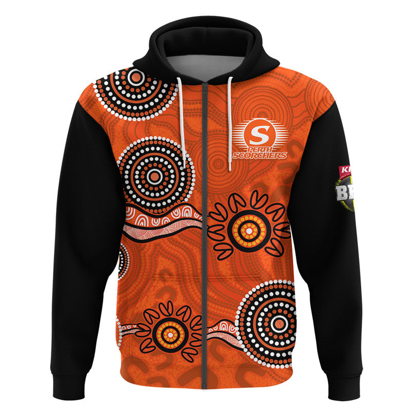 (Custom Personalised) Perth Scorchers Cricket Dots Zip Up And Pullover Hoodie LT9 - Vibe Hoodie Shop