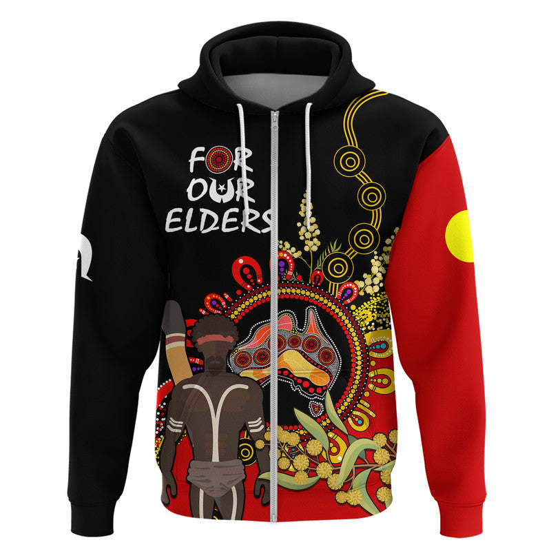 (Custom Personalised) NAIDOC 2023 Indigenous Zip Up With Pullover Hoodie Australia Map With Golden Wattle LT9 - Vibe Hoodie Shop