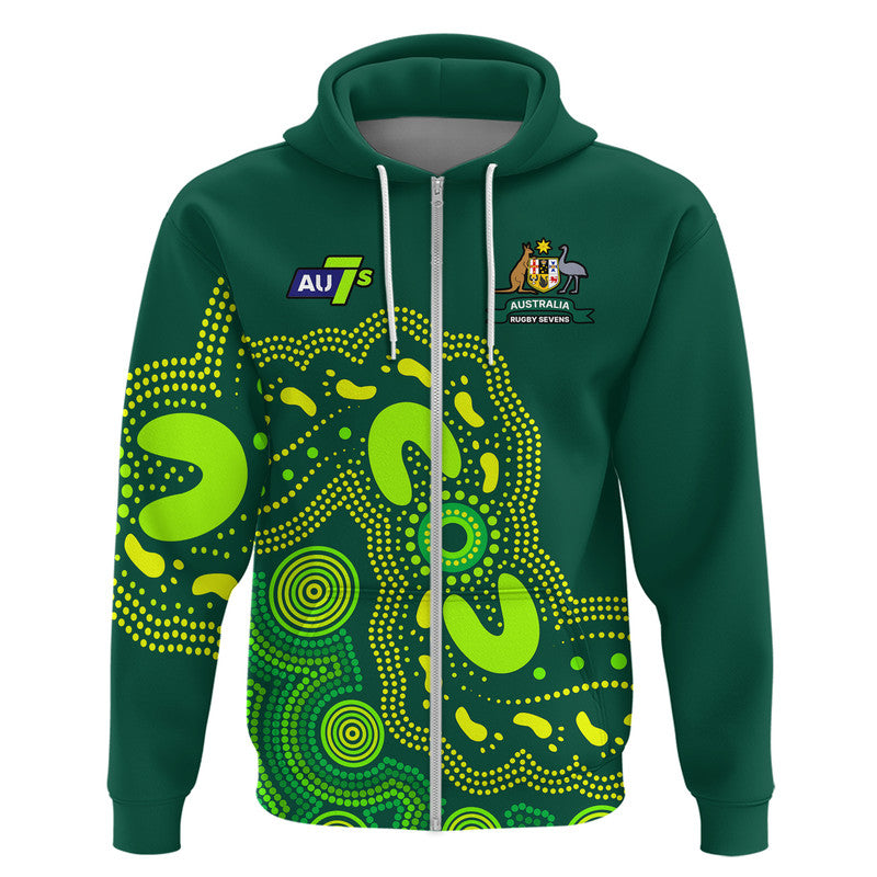 Australia Rugby Sevens Zip Up And Pullover Hoodie Aboriginal LT9 - Vibe Hoodie Shop