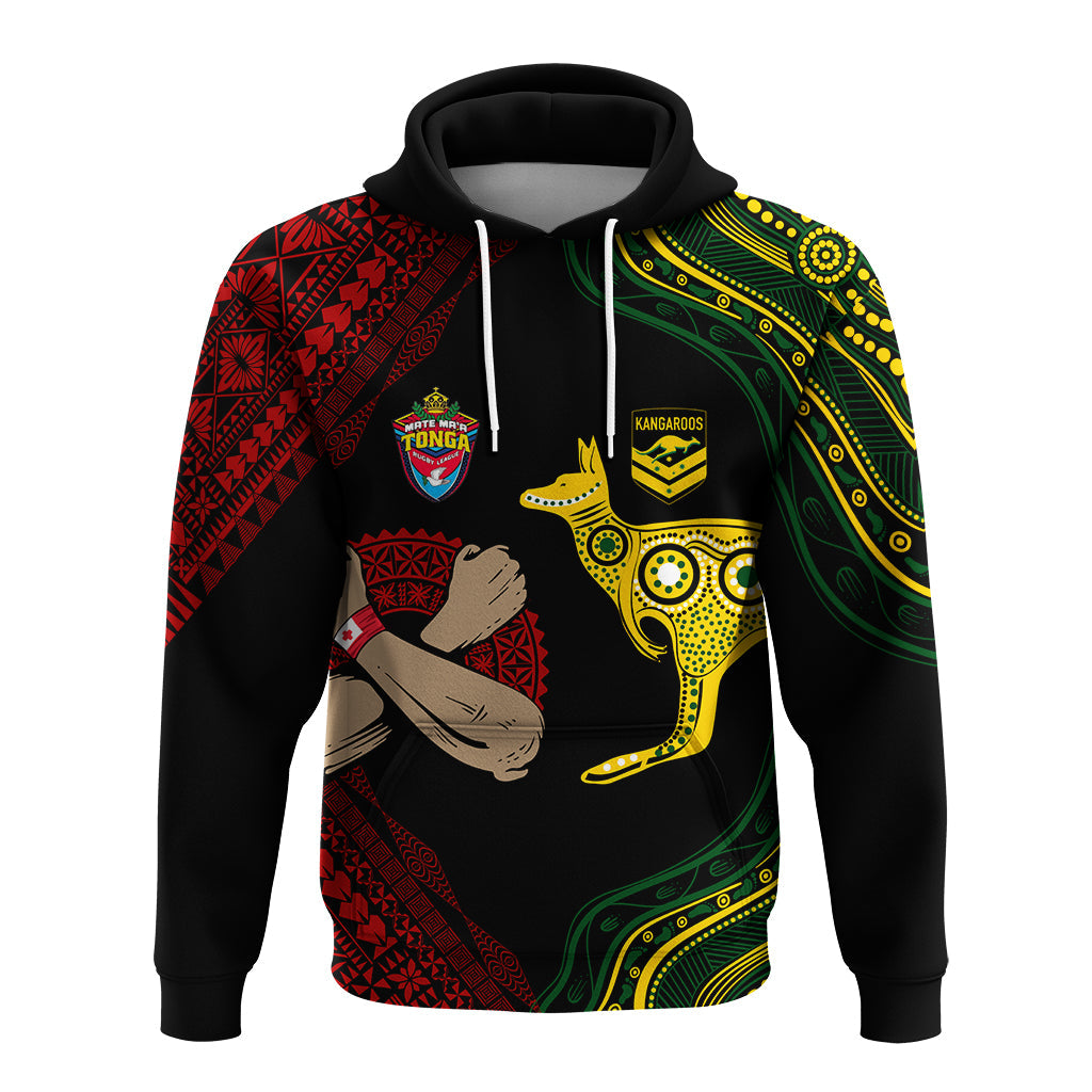 Personalised Aussie Kangaroos Mix Mate Maa Tonga Hoodie Aboriginal with Kupesi LT7 - Vibe Hoodie Shop