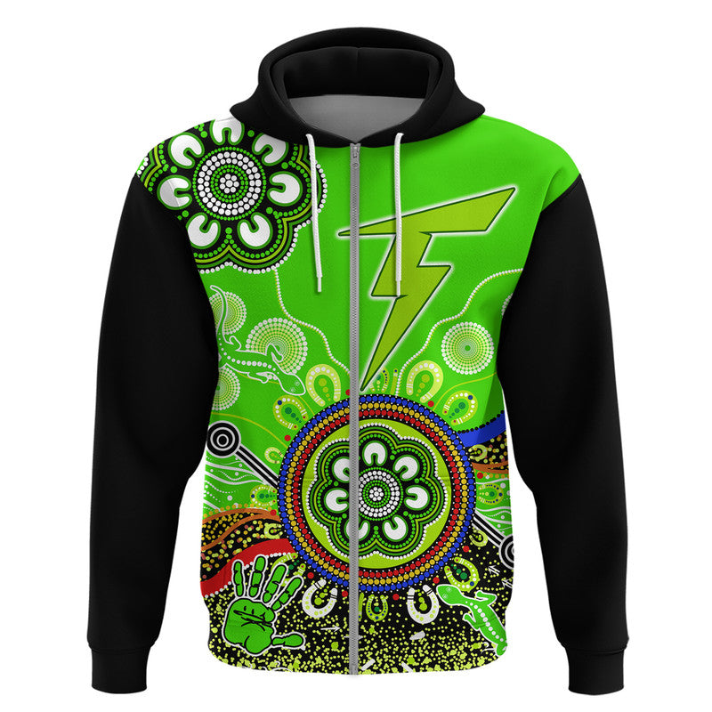 (Custom Personalised) Sydney Thunder Zip Up And Pullover Hoodie Cricket Indigenous Aboriginal Lizard Version LT9 - Vibe Hoodie Shop