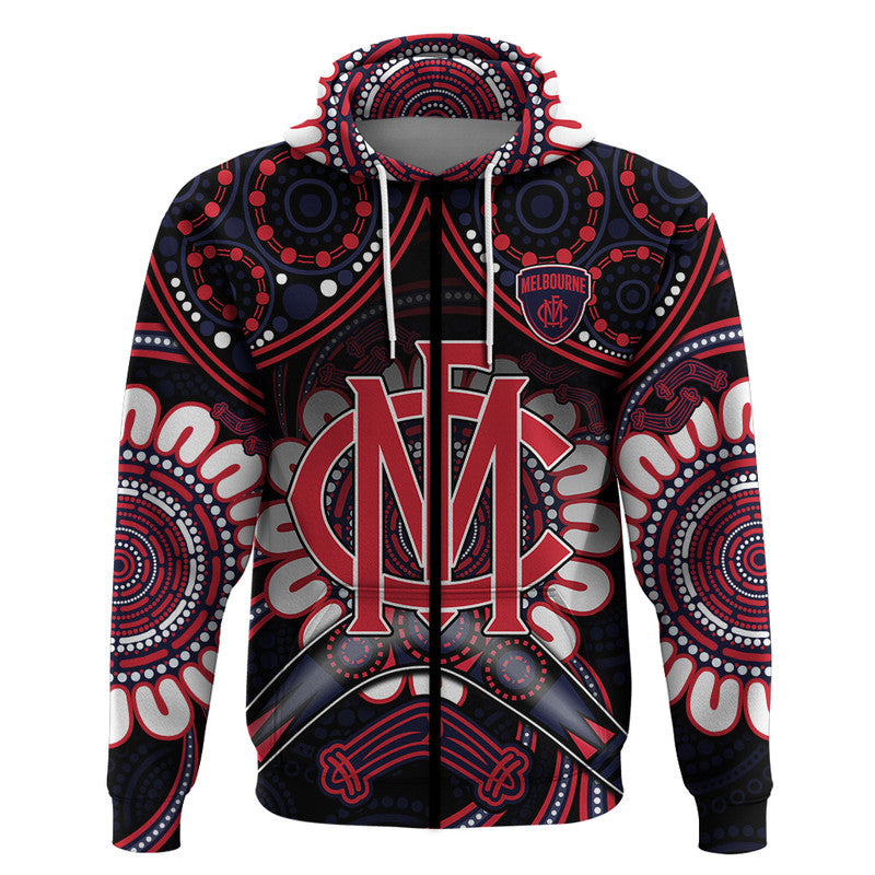 Demons Football Zip Up And Pullover Hoodie Boomerang Indigenous Dots LT9 - Vibe Hoodie Shop