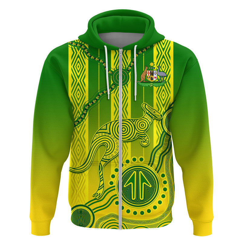 Australia Soccer Zip Up And Pullover Hoodie Go Aussie Socceroos With Kangaroo LT9 - Vibe Hoodie Shop