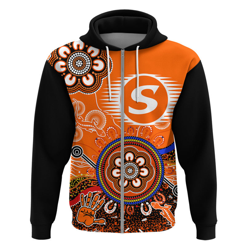 Perth Scorchers Zip Up And Pullover Hoodie Cricket Indigenous Aboriginal Lizard Version LT9 - Vibe Hoodie Shop