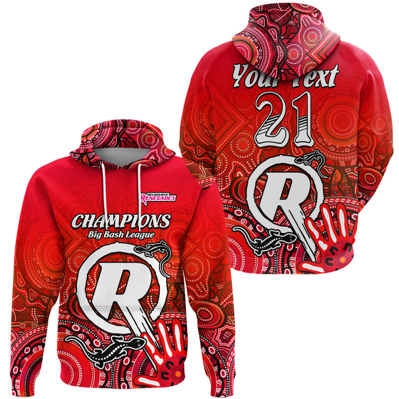 (Custom Personalised) Melbourne Renegades Champions Zip Up And Pullover Hoodie Lizard Indigenous Aboriginal LT9 - Vibe Hoodie Shop