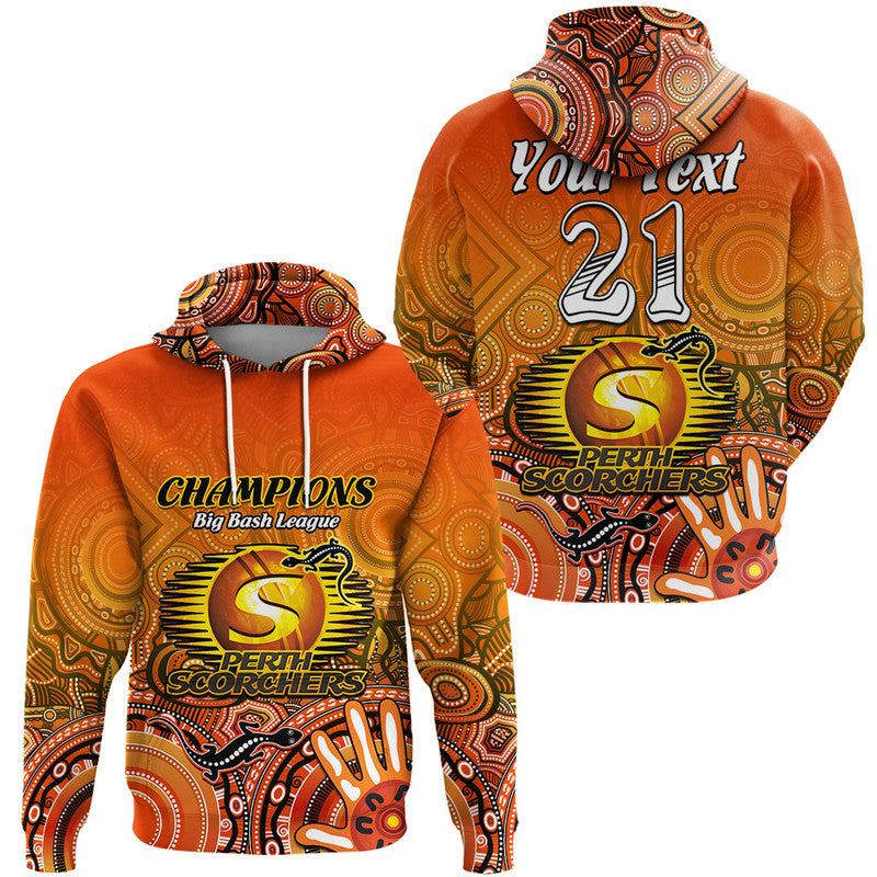 (Custom Personalised) Perth Scorchers Champions Zip Up And Pullover Hoodie Lizard Indigenous Aboriginal LT9 - Vibe Hoodie Shop