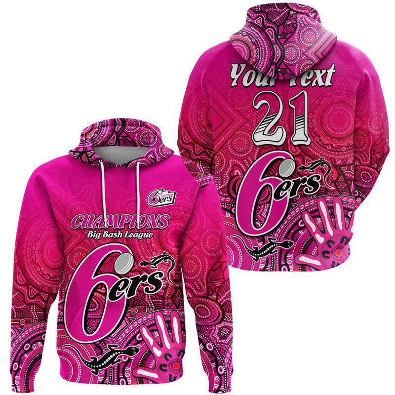 (Custom Personalised) Sydney Sixers Champions Zip Up And Pullover Hoodie Lizard Indigenous Aboriginal LT9 - Vibe Hoodie Shop