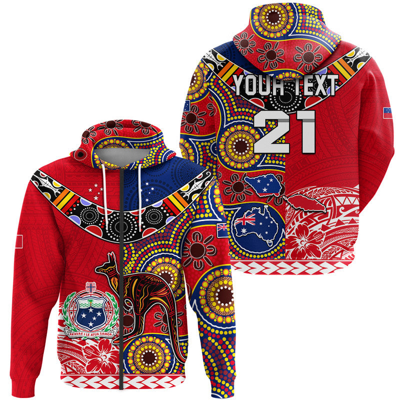 (Custom Personalised) Australia Aboriginal and Samoa Polynesian Zip Up And Pullover Hoodie Boomerang LT9 - Vibe Hoodie Shop