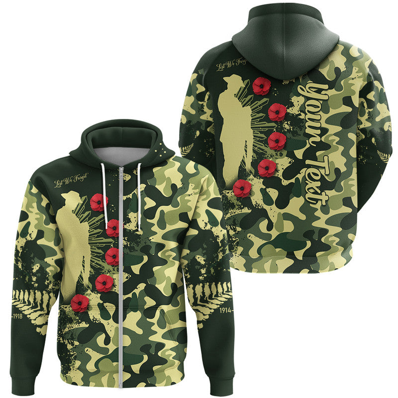 (Custom Personalised) Aotearoa ANZAC Camouflage Zip Up And Pullover Hoodie LT9 - Vibe Hoodie Shop