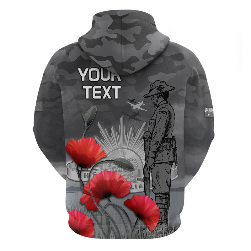 (Custom Personalised) Remembrance Day Zip Up And Pullover Hoodie Soldier Australian Army Rising Sun With Red Poppy LT9 - Vibe Hoodie Shop