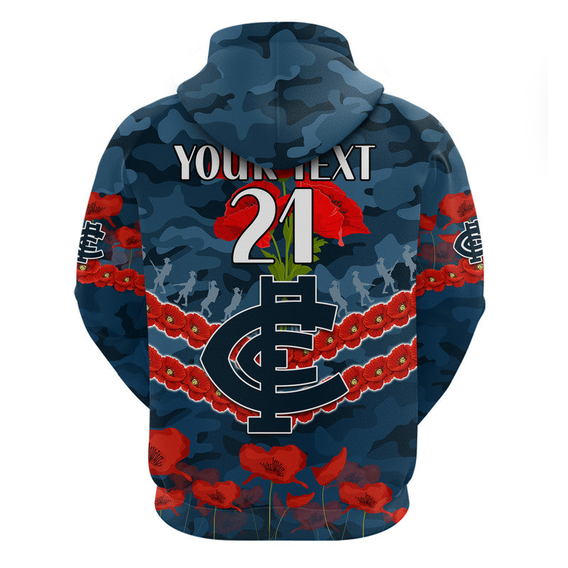 (Custom Personalised) Blues Football ANZAC Zip Up And Pullover Hoodie Lest We Forget LT9 - Vibe Hoodie Shop