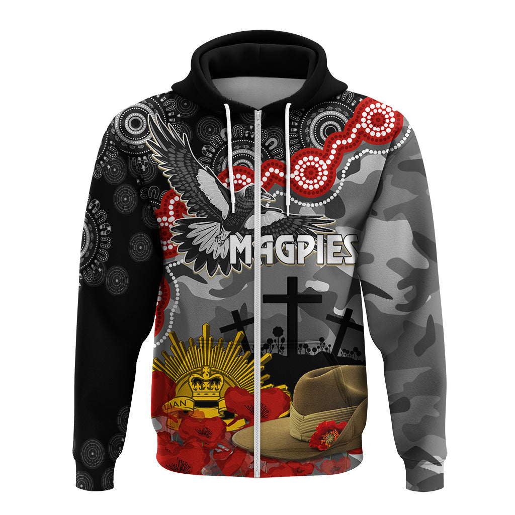 Magpies Football ANZAC 2023 Hoodie Aboriginal Mix Slouch Hat LT7 - Vibe Hoodie Shop