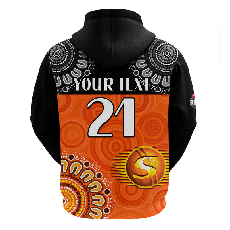 (Custom Personalised) Perth Scorchers Cricket Zip Up And Pullover Hoodie Aboriginal Double Boomerang LT9 - Vibe Hoodie Shop