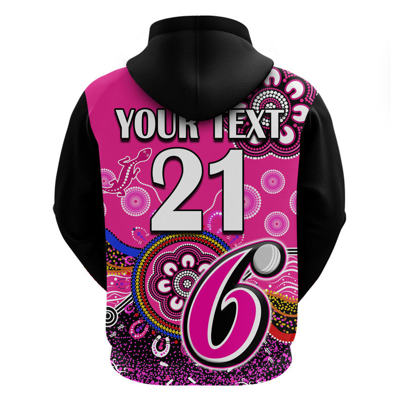 (Custom Personalised) Sydney Sixers Zip Up And Pullover Hoodie Cricket Indigenous Aboriginal Lizard Version LT9 - Vibe Hoodie Shop