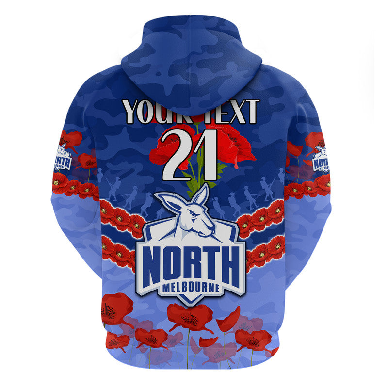 (Custom Personalised) Kangaroos Football ANZAC Zip Up And Pullover Hoodie Lest We Forget LT9 - Vibe Hoodie Shop