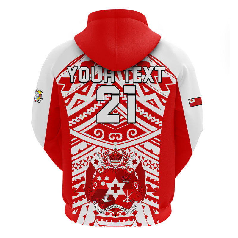 (Custom Text And Number) Tonga Rugby Sevens Zip Up And Pullover Hoodie Coat of Arms Tribal Polynesian Pattern LT9 - Vibe Hoodie Shop