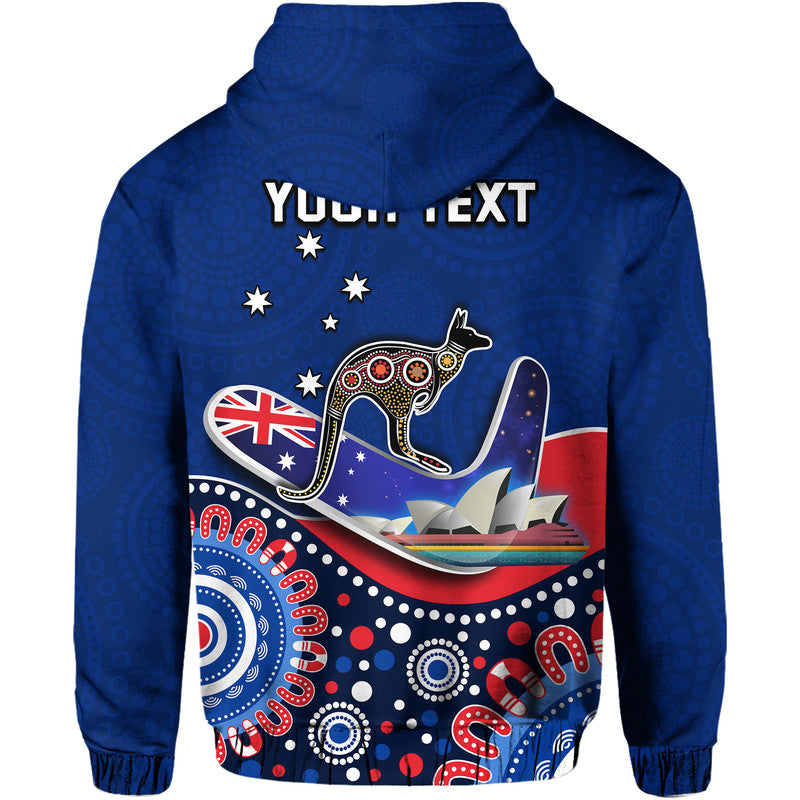 (Custom Personalised) Australia Day Zip Up And Pullover Hoodie Indigenous Kangaroo And Boomerang LT9 - Vibe Hoodie Shop