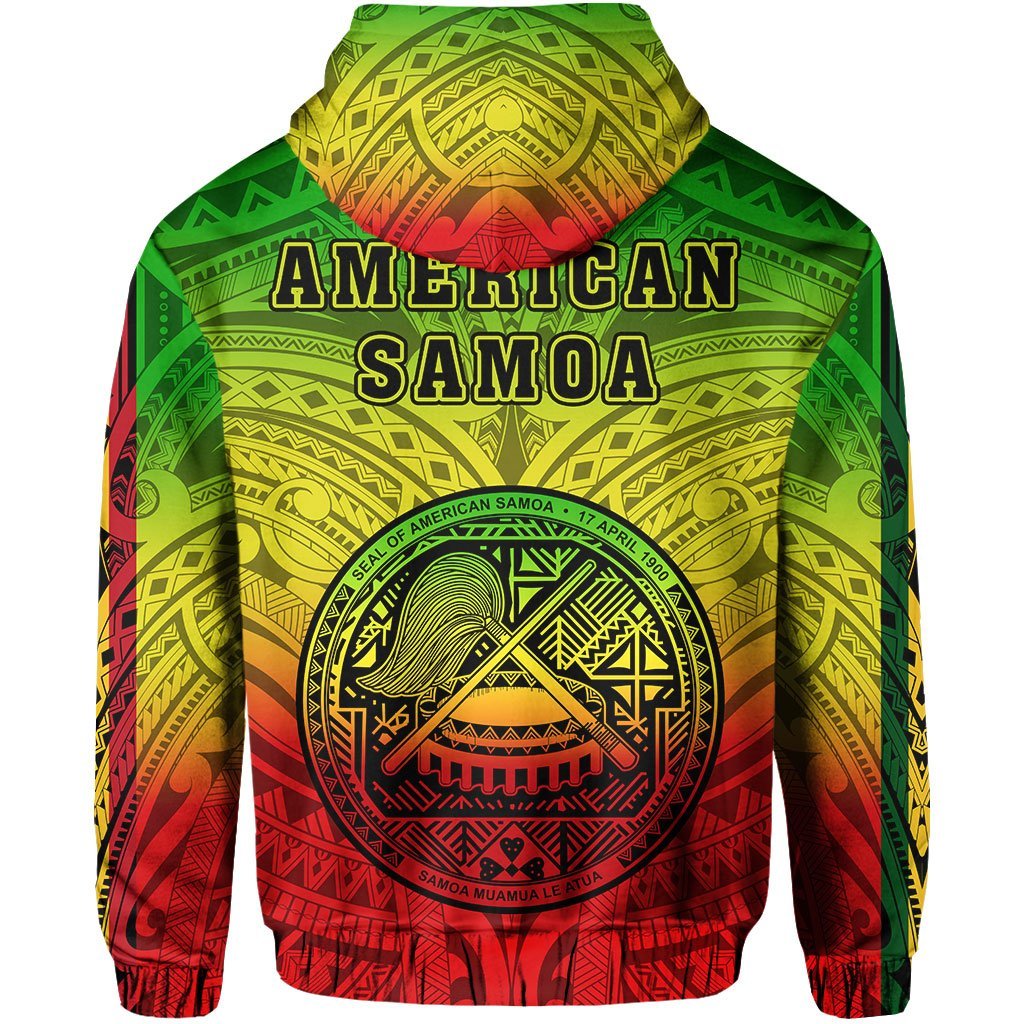 American Samoa Hoodie Zip - Rasta Life Style - Vibe Hoodie Shop