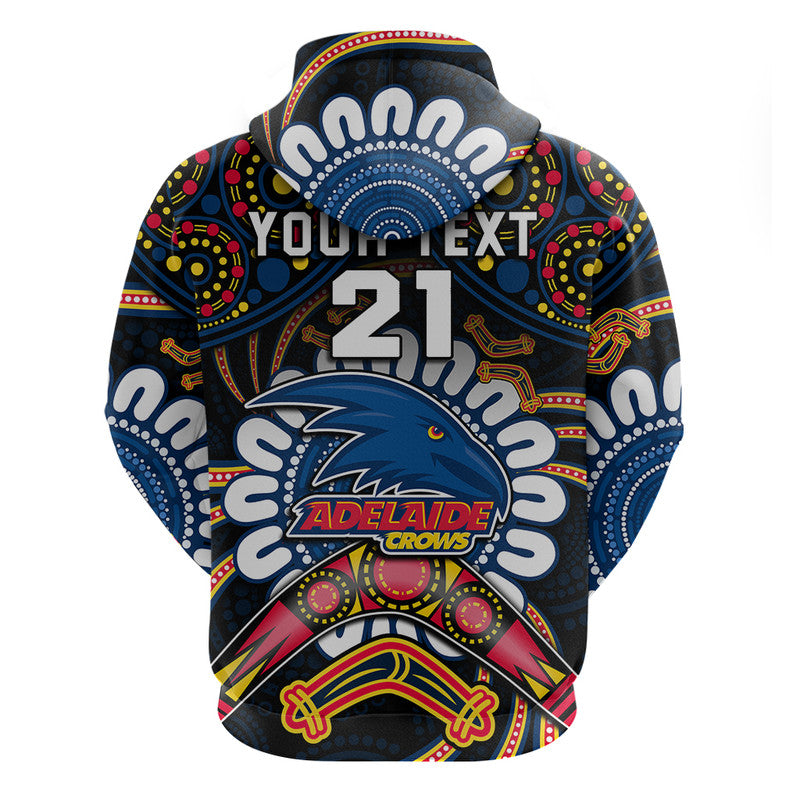 (Custom Personalised) Adelaide Crows Football Zip Up And Pullover Hoodie Boomerang Indigenous Dots LT9 - Vibe Hoodie Shop