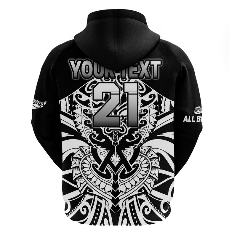 (Custom Text And Number) Aotearoa Silver Fern Rugby Sevens Zip Up And Pullover Hoodie Maori Tribal All Black LT9 - Vibe Hoodie Shop