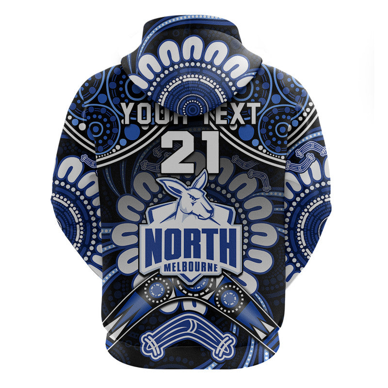 (Custom Personalised) Kangaroos Football Zip Up And Pullover Hoodie Boomerang Indigenous Dots LT9 - Vibe Hoodie Shop
