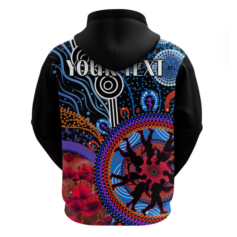 (Custom Personalised) Australia ANZAC Day Zip Up And Pullover Hoodie Aboriginal Military and Poppy Flowers Style LT9 - Vibe Hoodie Shop