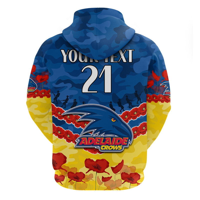 (Custom Personalised) Adelaide Crows Football ANZAC Zip Up And Pullover Hoodie Lest We Forget LT9 - Vibe Hoodie Shop