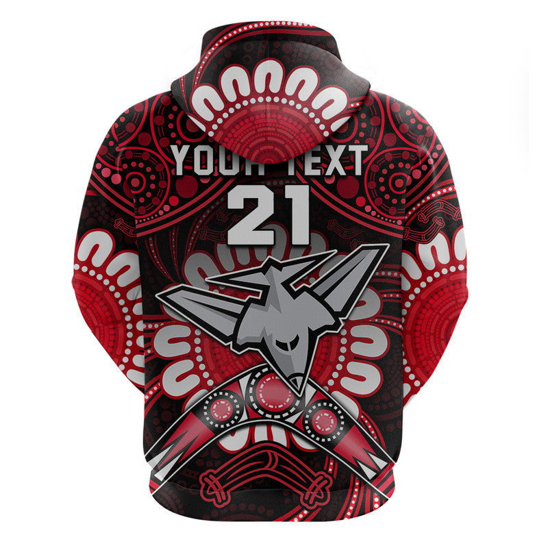 (Custom Personalised) Bombers Football Zip Up And Pullover Hoodie Boomerang Indigenous Dots LT9 - Vibe Hoodie Shop