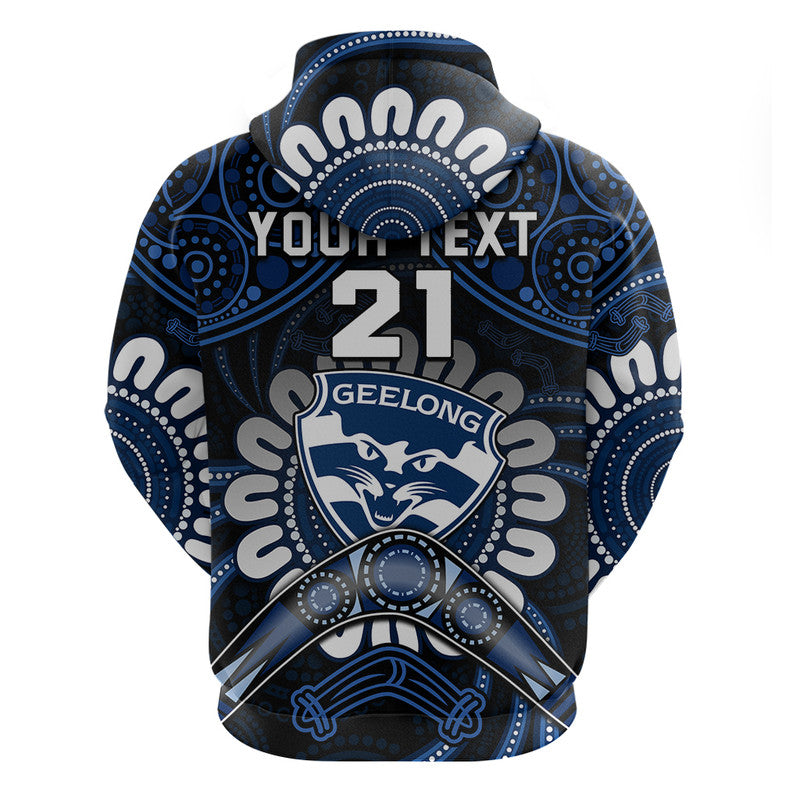 (Custom Personalised) Cats Football Zip Up And Pullover Hoodie Boomerang Indigenous Dots LT9 - Vibe Hoodie Shop