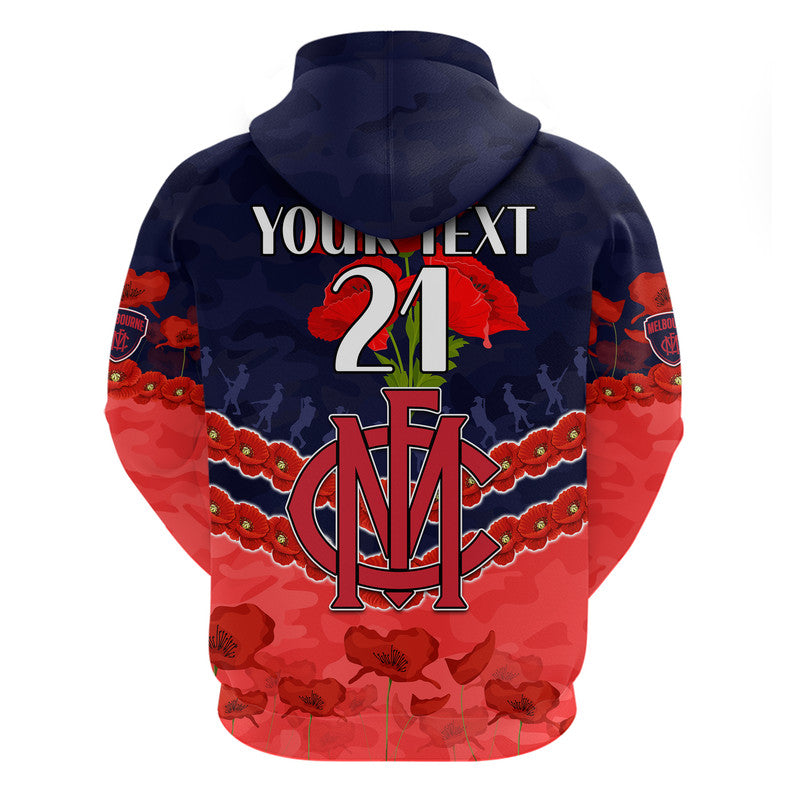 (Custom Personalised) Demons Football ANZAC Zip Up And Pullover Hoodie Lest We Forget LT9 - Vibe Hoodie Shop